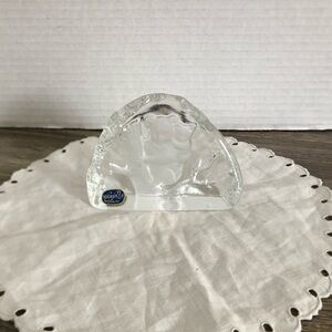 Vtg Bohemia Clear Glass Koala Paperweight